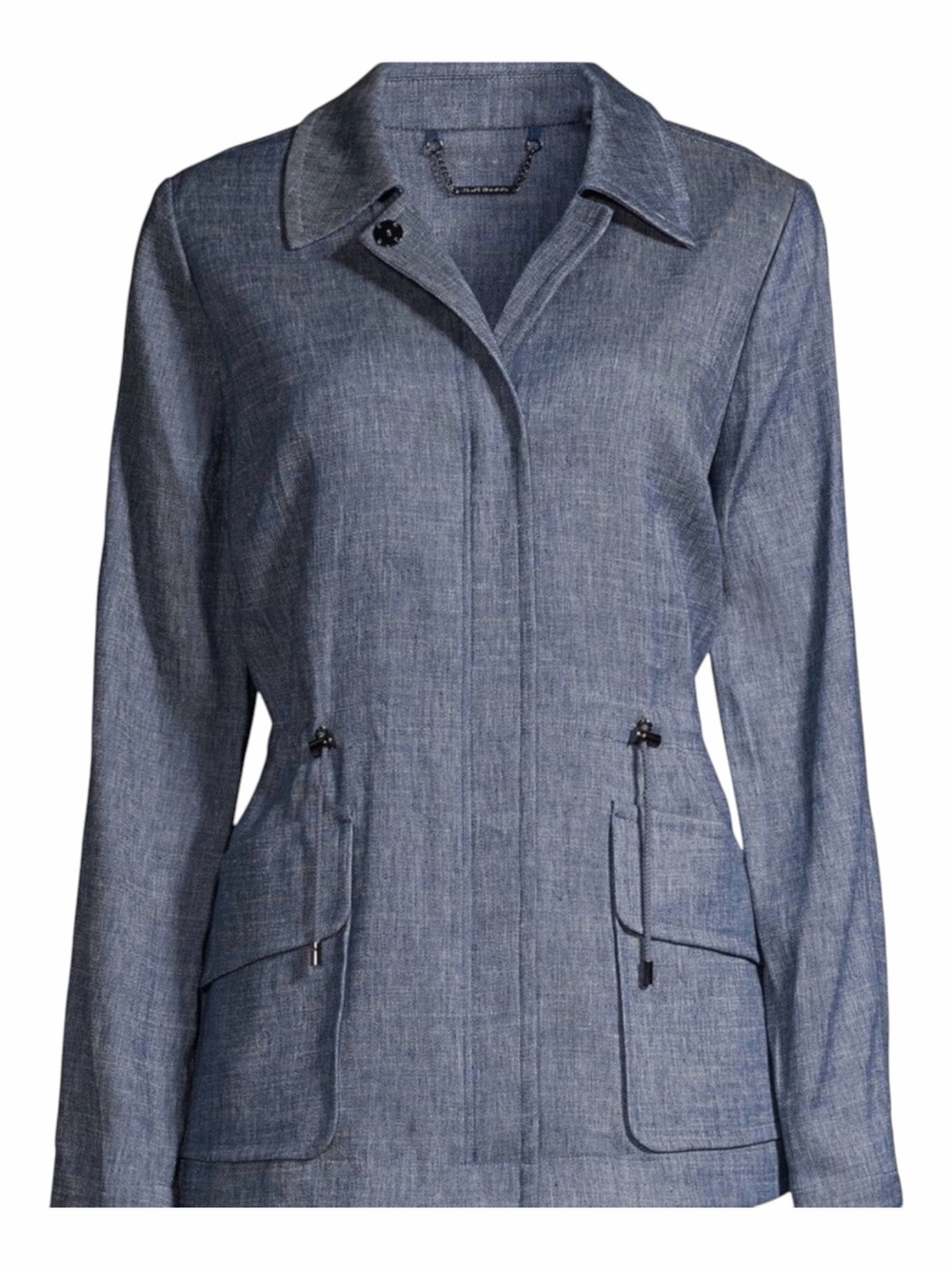 Elie Tahari Blue Drawstring Utility Jacket Women’s Small Lightweight